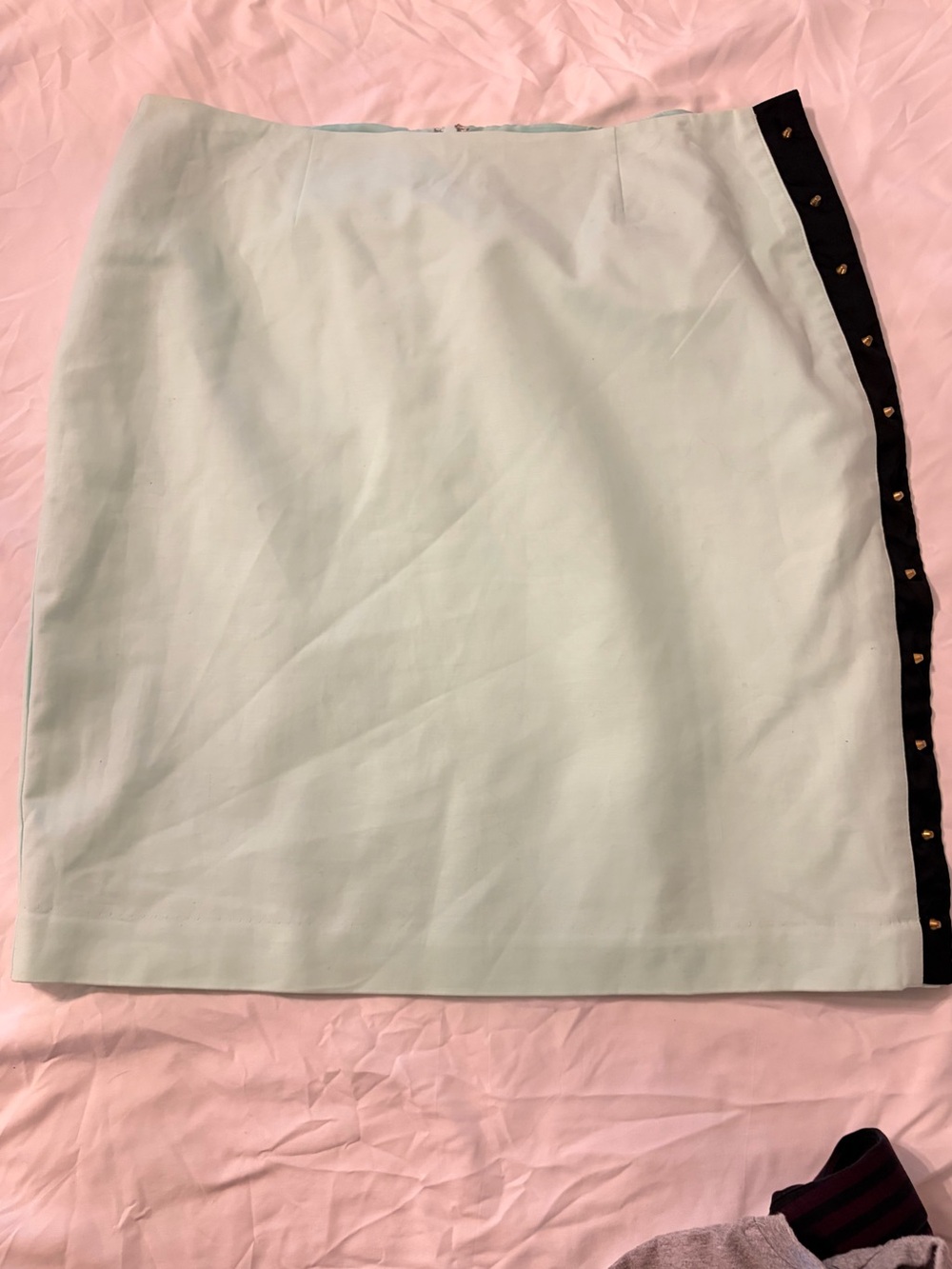 Worthington Mint Pencil Skirt with Black Side Trim